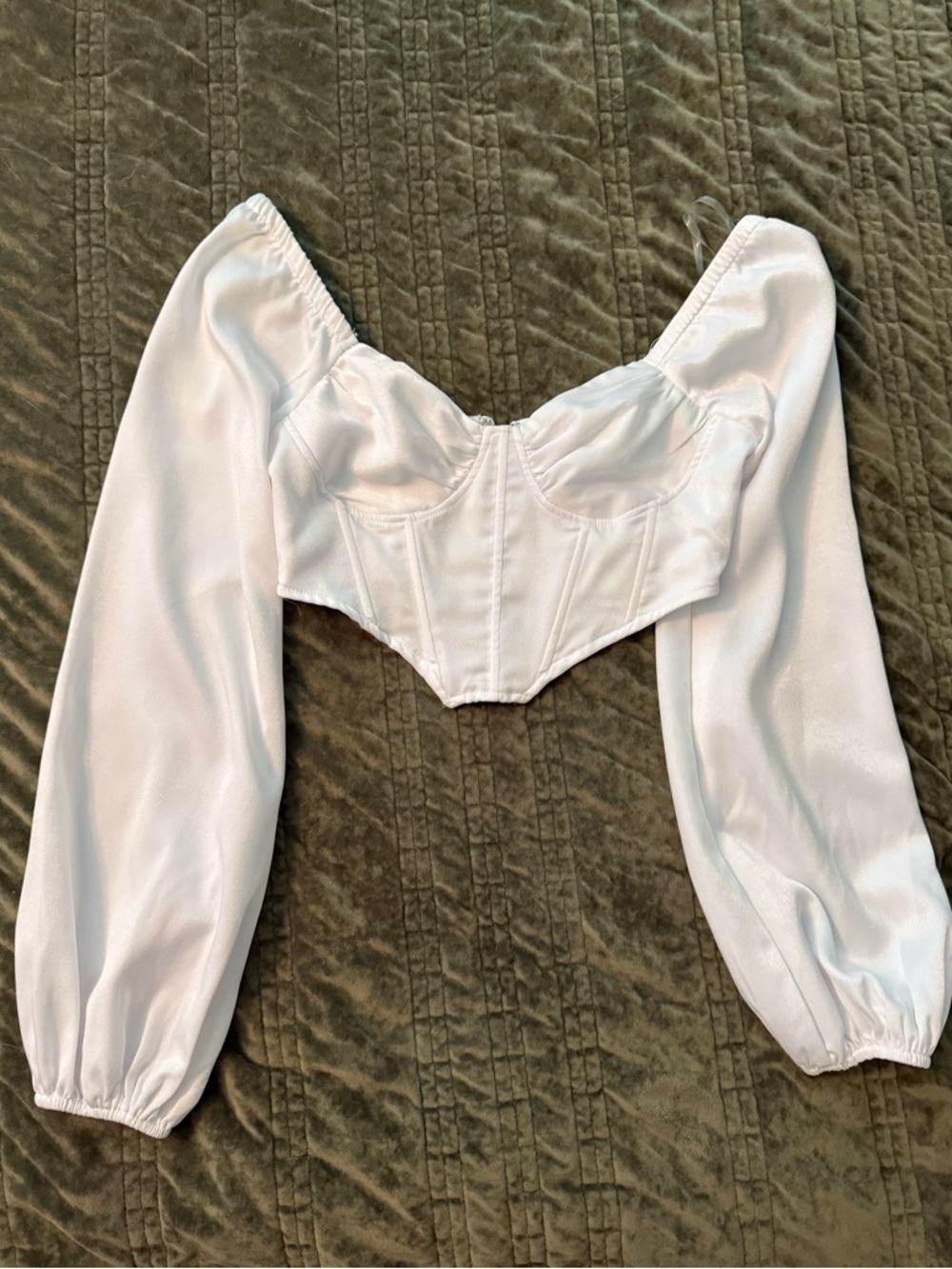 Pacsun White Puff Sleeve Corset Top